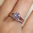 thumbnail image 4 of Romantic Wedding 14k Rose Gold Plated Rings Cubic Zircon Women Jewelry Sz 6-10, 4 of 6