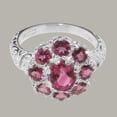 thumbnail image 5 of LBG British Made 925 Sterling Silver Natural Pink Tourmaline Womens Statement Ring - 33 size options - Size 8.75, 5 of 8