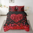 thumbnail image 2 of jejeloiu Happy Valentine'S Day 7-Piece Twin Bedding Sets,Romantic Floral Loves Bedding Comforter Set,Red Black Sheet Sets For Girls,Microfiber Bedroom Decor Reversible, 2 of 8