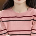 thumbnail image 6 of Guluxicc Womens T Shirts Crew Neck Short Sleeve Classic Stripe Print Knit Casual Comfy T Shirts for Women Spring Summer, 6 of 6