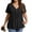 Black, variant on Dweltoz Women Plus Size Tops V Neck L-5xl Short Sleeve Fold Pleated Loose Fit Summer Tee Shirts Lightweight Casual Basic Blouse,White XL