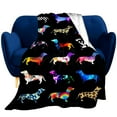 thumbnail image 2 of Dachshund In Sweaters Pattern Blankets Fleece Printed Cute Portable Soft Throw Blanket for Bed Office Quilt Dog Flannel Blanket, 2 of 6