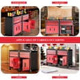 thumbnail image 5 of Rolling Tool Chest, 3 Drawers & 2 Doors Metal Tool Box, Heavy Duty Tool Cabinet with 360° Swivel Wheels, Lock & Keys, Stackable with 4/5/7-Drawer Units via Connecting Rods, 5 of 7