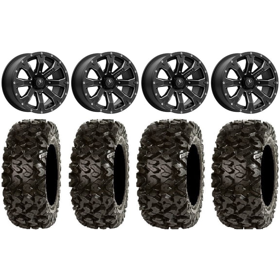 MSA Bounty 14" Wheels Black 26" Rip Saw Tires Can-Am Commander Maverick Renegade Outlander Defender