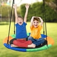 thumbnail image 7 of Saucer Tree Swing Seat for Kids 40 Inch Outdoor Round Tree Swing for Children Heavy Duty Safe Durable Easy Install for Backyard Multicolor, 7 of 7