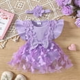 thumbnail image 2 of Gvdentm Preemie Girls Baby Clothes 4th of July Outfit Short Sleeve T Shirt Tops Stars Tulle Skirts Sets Cute American Flag Clothes Purple,1-3 Months, 2 of 7