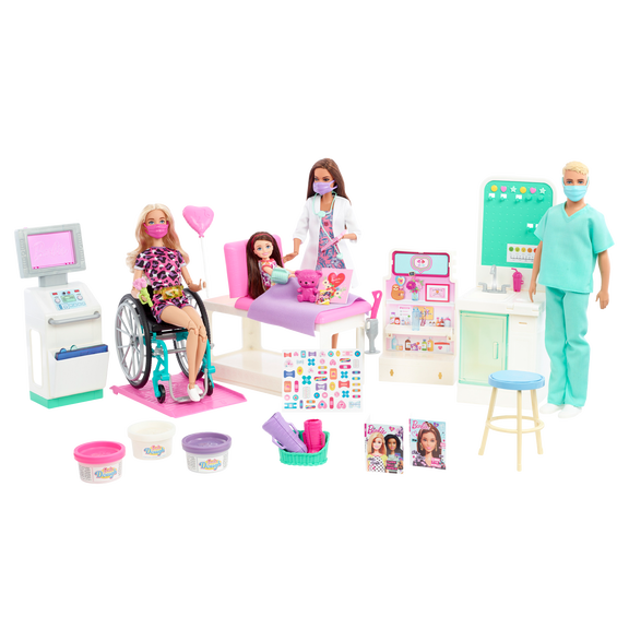 Barbie Careers Care Facility Playset with 4 Dolls & 25 Furniture & Storytelling Pieces
