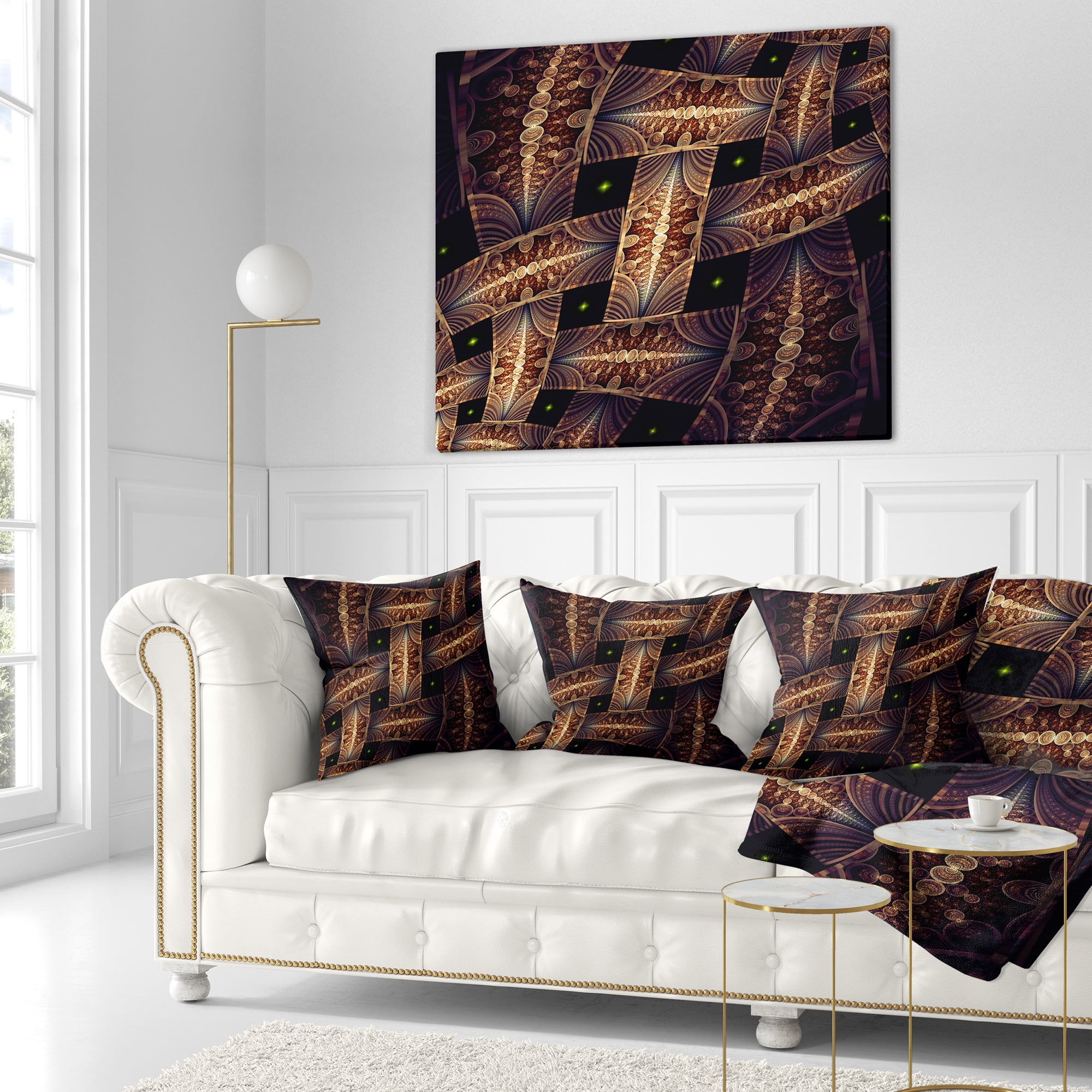 Designart Beautiful Metallic Braiding Pattern - Abstract Throw Pillow - 16x16