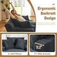 thumbnail image 6 of FFH 78.7" Oversized Chaise Lounge Chair Indoor, Corduroy Upholstered Modern Couch, Comfy Sleeper Sofa for Living Room/Office, No Assembly Required, Dark Gray, 6 of 8
