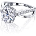 thumbnail image 4 of Kobelli 14k Gold Ribbon Bypass Oval Forever One Moissanite Engagement Ring DEF/VS, DEF/VS, 4 of 7