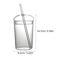 thumbnail image 3 of Vaso de vidrio con pajita, vaso de vidrio de gran capacidad, recipiente para bebidas domésticas de 500 ml (16.91 oz)., 3 of 7