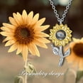 thumbnail image 6 of AOBOCO Sterling Silver I Love You Necklace 100 Languages Necklaces Sunflower Jewelry Gift for Women, 6 of 6