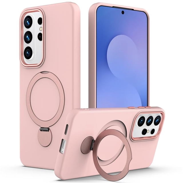 Para Samsung Galaxy S26 Ultra 5G Case (Compatible With MagSafe) With Invisible Magnetic O-Ring Stand Military-Grade Shockproof Phone Case,Pink,For Galaxy S26 Ultra 5G
