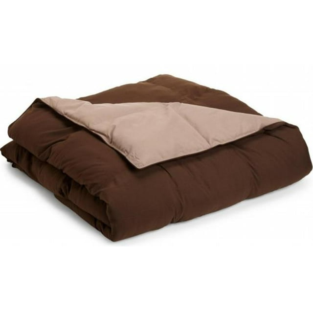 All Season Down Alternative Reversible Comforter King-Taupe/Chocolate