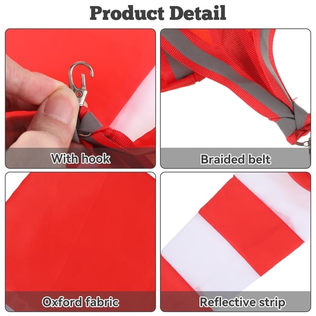 VONKY Manche à Vent Durable pour Jardin en Tissu Oxford Imperméable Résistant à la Décoloration Rouge + Blanc 1ensemble