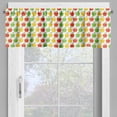 thumbnail image 2 of Ambesonne Colorful Valance Pack of 2, Apples and Leaves Summer, 54"X18", Mustard Dark Pink and Green, 2 of 5