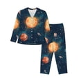 thumbnail image 1 of Balery Solar System And Planets Conjunto de Pijama con Estampado para Mujer, Conjunto de Dos Piezas con Manga Larga, Ropa de Dormir Suave con Bolsillos, Pijamas Cómodos-Medium, 1 of 7