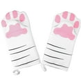 thumbnail image 4 of EeaseCA 2PCS Cat Claw Pattern Heat Resistant Cooking Glove Cotton Pot Holder Oven Mitts, 4 of 7