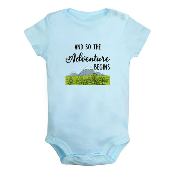 And So The Adventure Begins Funny Rompers For Babies, Newborn Baby Unisex Bodysuits, Infant Jumpsuits, Toddler 0-12 Months Kids One-Piece Oufits (Blue, 6-12 Months)