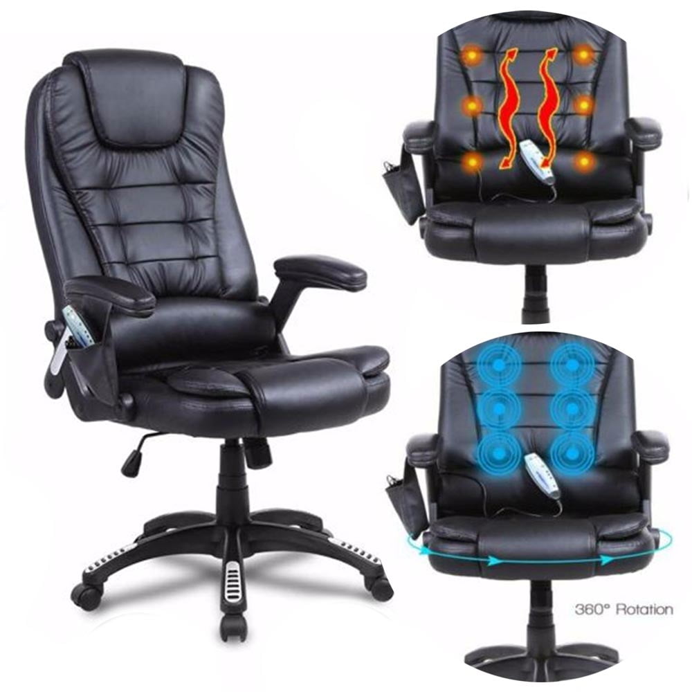 Premium Executive Office Massage Chair Ergonomic Heated 6 Point