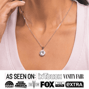 Cate & Chloe Mariah 18k White Gold Plated Halo Pendant Necklace with Simulated Diamonds for Women