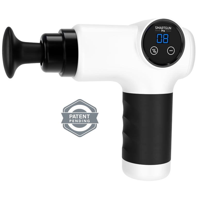 Spa Sciences SMARTGUN Massage Gun, Pro Therapeutic with 4 Heads, 8