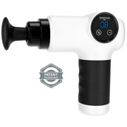 Spa Sciences SMARTGUN Massage Gun, Pro Therapeutic with 4 Heads, 8 Speed, Rechargeable, White