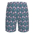 thumbnail image 6 of Wukai Tulips Flowers Print Beach Trunks with Compression Liner Swimsuit Quick Dry Beach Sports Shorts with Pocket-X-Large, 6 of 8