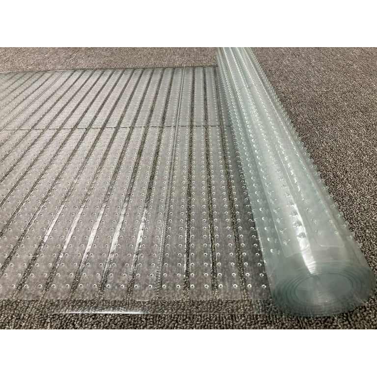 Sweet Home Stores Ribbed Multi Grip High-spike Clear Plastic Runner Rug Carpet Protector Mat, Size: 2'2\ x 10