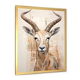 thumbnail image 3 of Designart "Beige Ibex In Minimalist Antelope I" Animals Antelope Picture Framed Canvas Wall Art, 3 of 5