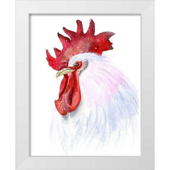 Shefranov, Olga 26x32 White Modern Wood Framed Museum Art Print Titled - Rooster