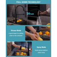 thumbnail image 5 of A Black Kitchen Faucet with Soap Dispenser and Pull Down Sprayer, SUS304 Stainless Steel Commercial Single-Handle Spring Faucet for Kitchen Sink, Matte Black, 5 of 31