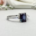 thumbnail image 3 of Alexandrite Emerald cut gemstone engagement ring 925 sterling silver ring, 3 of 5