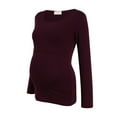thumbnail image 3 of T-shirt de Maternité pour Femmes à Ourlet Régulier, Décontracté, Manches Longues, Col Rond, Basique, Allaitement, Haut, Ceinture, Allaitement, 3 of 5