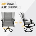 thumbnail image 4 of Outdoor Swivel Patio Dining Chairs Set of 6, All Weather Patio Textilene Chair High Back Outdoor Swivel Rocker Set, 4 of 8