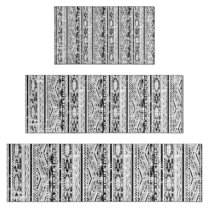 Black Geometric Striped Pattern Kitchen Rugs Sets Of 3,Kitchen Runner Rugs Non Skid Washable,Decorative Kitchen Floor Mats for Kitchen,Sink,Laundry,17"x30"  17"x47"   17"x59"