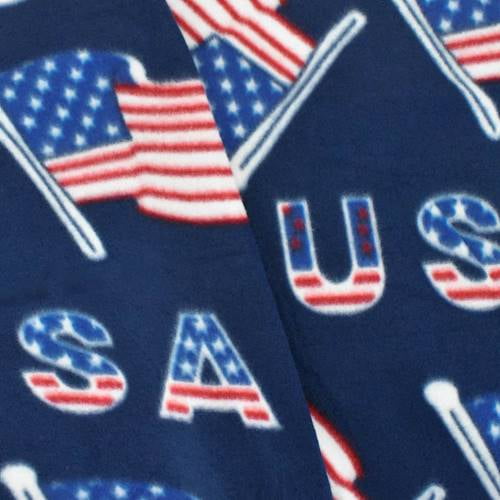 Navy/Red/White American Flag Print Fleece, Fabric By the Yard - Walmart ...