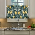 thumbnail image 2 of Yayeee Kitchen Curtains Tier Pair Light Filtering 27"x36" Rod Pocket Short Cafe Window Panel, Blue Floral Lemons, 2 of 7