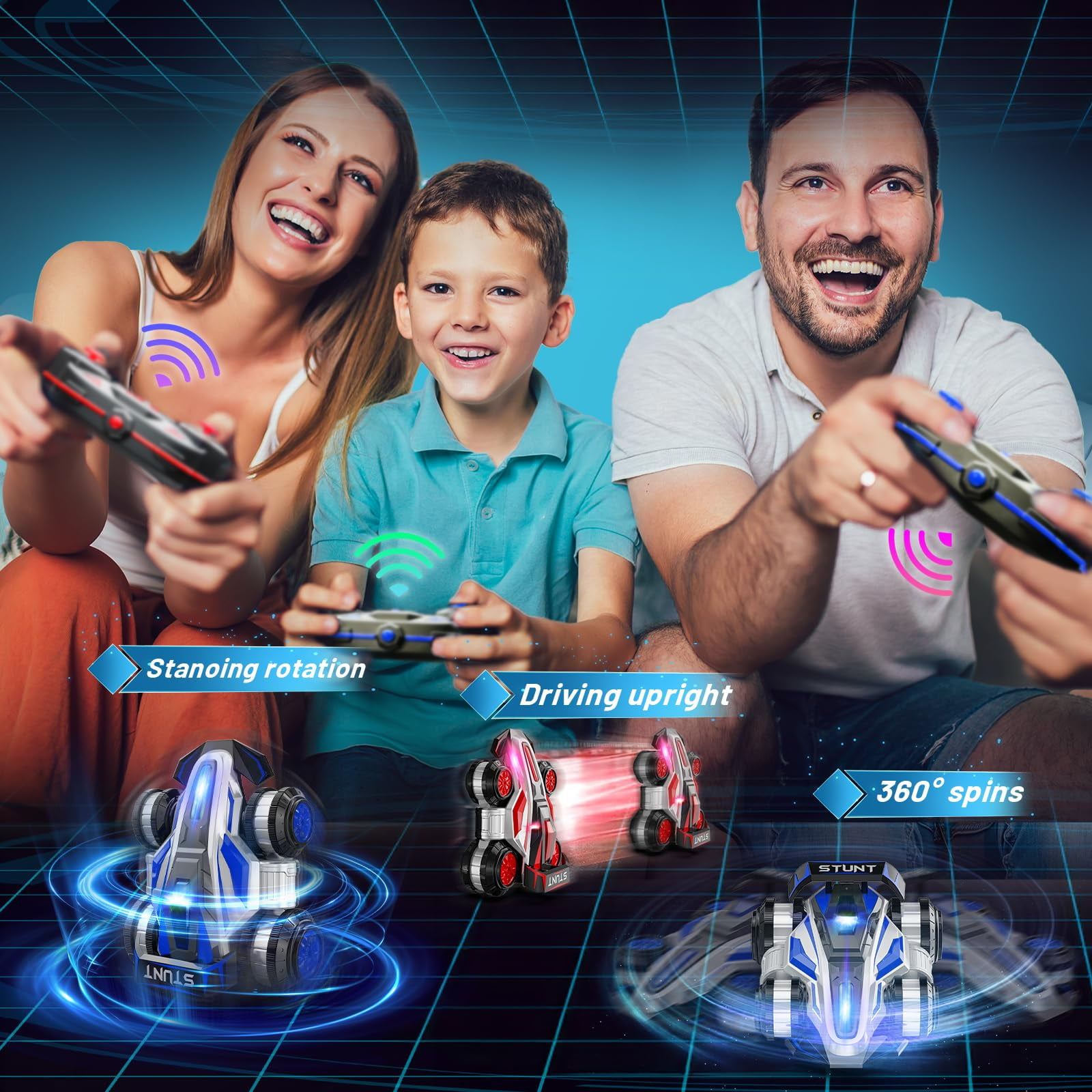 Remote Control Car High Speed Drift RC Car with Lights & Music Stunt Car for Kids Christmas Birthday Easter Gifts 1Battery