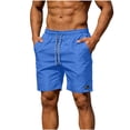 thumbnail image 3 of DDAPJ pyju Men Beach Athletic Shorts Drawstring Elasic Waist Swim Trunks Quick Dry Summer Shorts with Pockets Blue L, 3 of 8
