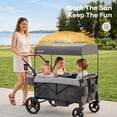 thumbnail image 6 of HARPPA Foldable Wagon Stroller for 4 Kids with 5-Point Harness,Canopy,Gray, 6 of 14