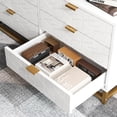 thumbnail image 5 of Garvee Dresser for Bedroom, 6 Drawer Dresser Organizer with Golden Metal Handle and Legs, Modern Chest of Drawers, Large Dresser for Closet, Hallway, Living Room, Entryway(White), 5 of 6
