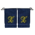 thumbnail image 2 of Monogrammed Hand Towel, Personalized Gift, 16 x 30 Inches - Set of 2 - Gold Embroidered Towel - Extra Absorbent 100% Turkish Cotton - Soft Terry Finish - for Bathroom, Kitchen and Spa - Script X Navy, 2 of 3