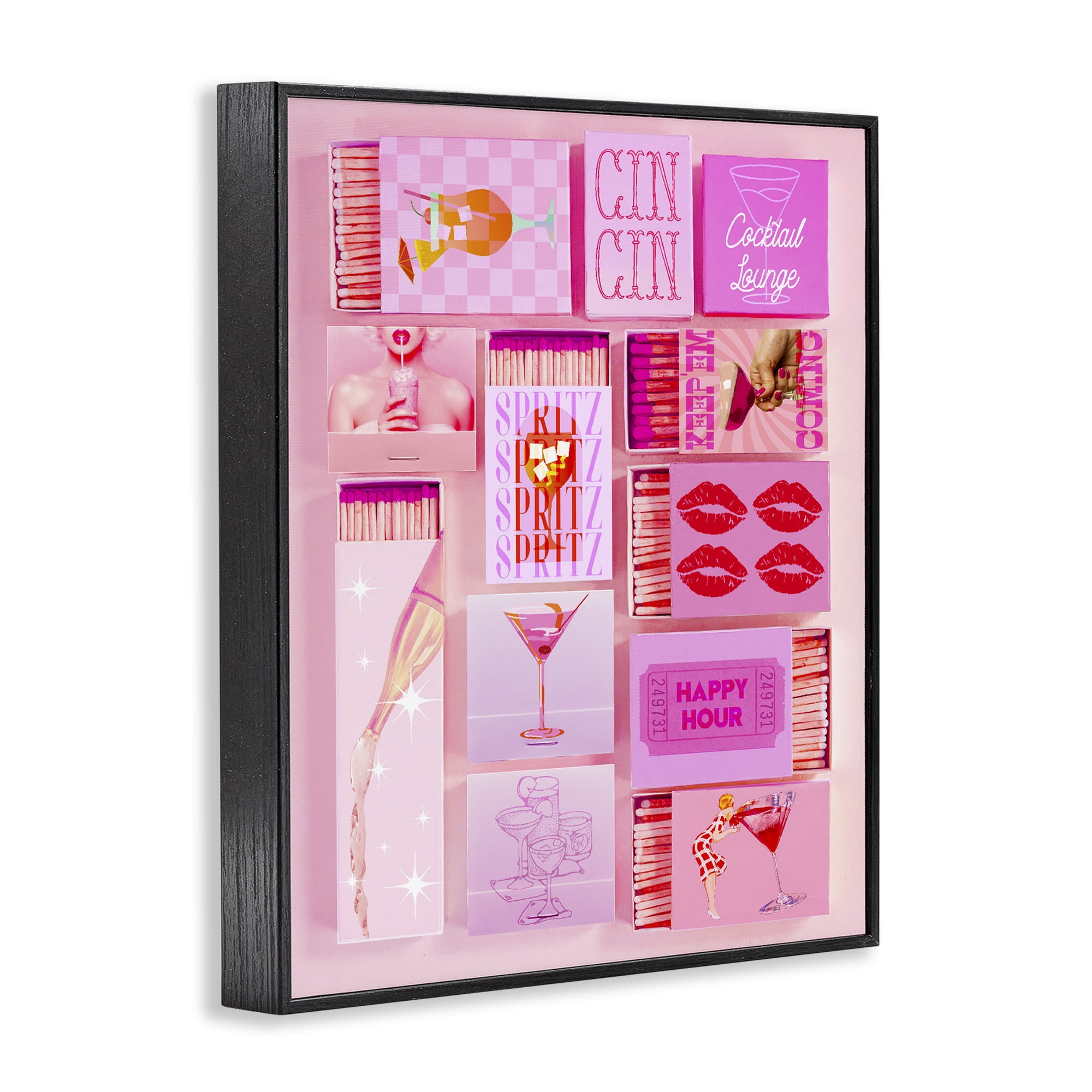 Feminine Glam Matches Black Framed Giclee Art, design by Lil' Rue