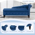 thumbnail image 7 of ACMEASE Upholstered Chaise Lounge with Right Armrest & Lumbar Pillow,Button Tufted Lounge Sofa with Storage,Lounge Chair Indoor,Modern Velvet Lounge Chair for Bedroom, Living Room and Office, Blue, 7 of 7
