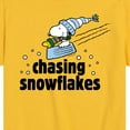 thumbnail image 3 of Peanuts - Snoopy & Woodstock Chasing Snowflakes Christmas - Toddler And Youth Short Sleeve Graphic T-Shirt, 3 of 6