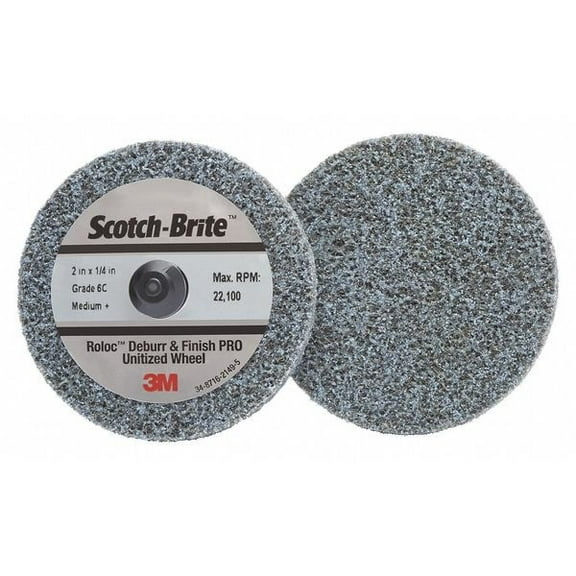 Scotch-Brite Unitized Wheel, 2 in Dia, 1/4 in W, TR Arbor Hole 61500301561