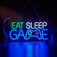 thumbnail image 1 of Letrero de neón Roouneon EAT SLEEP GAME 42 x 20 cm regulable, 1 of 6