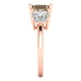 thumbnail image 3 of Clara Pucci 14K Rose Gold Solid Gold YellowMoissanite Three-Stone Anniversary Ring for Women - 4 cttw Square Emerald Cut, 3 of 7