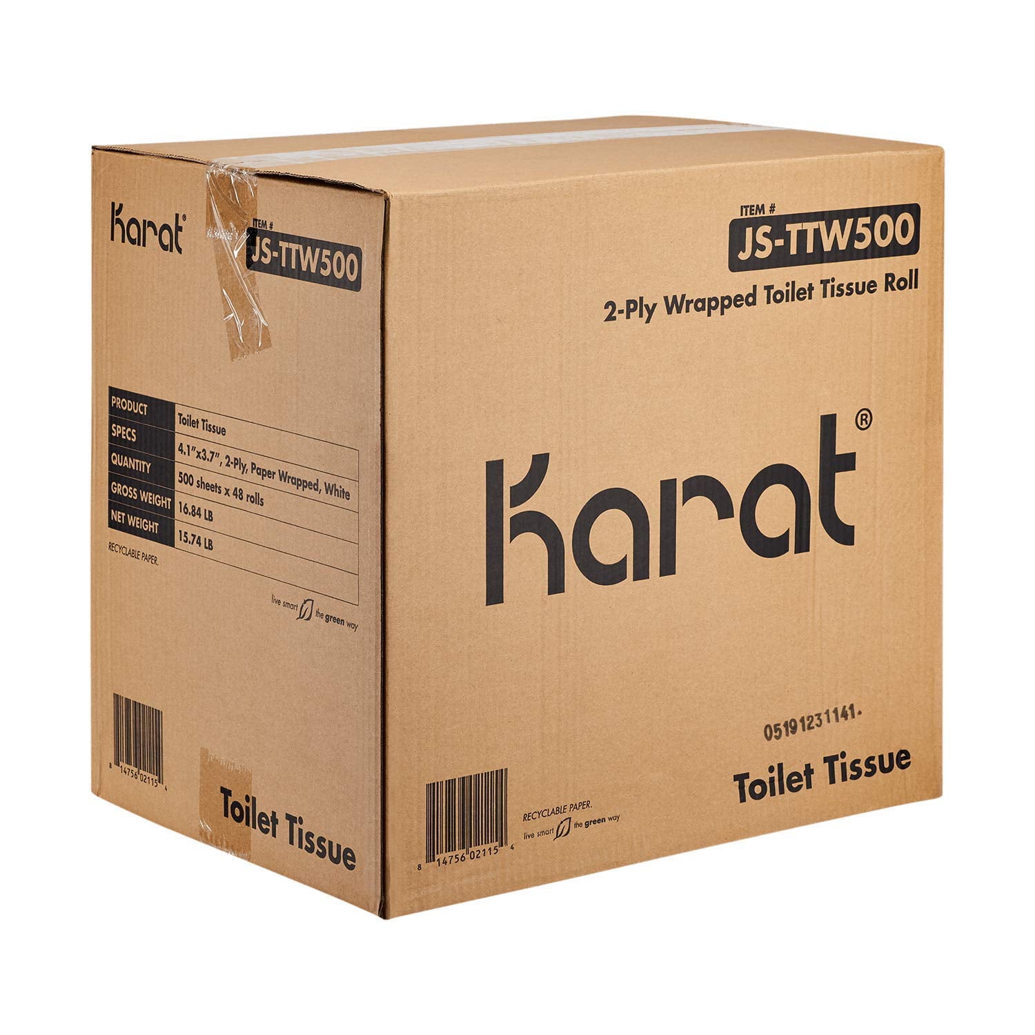 Karat 2-Ply Commercial Toilet Paper Rolls, 48 Rolls | JS-TTW500
